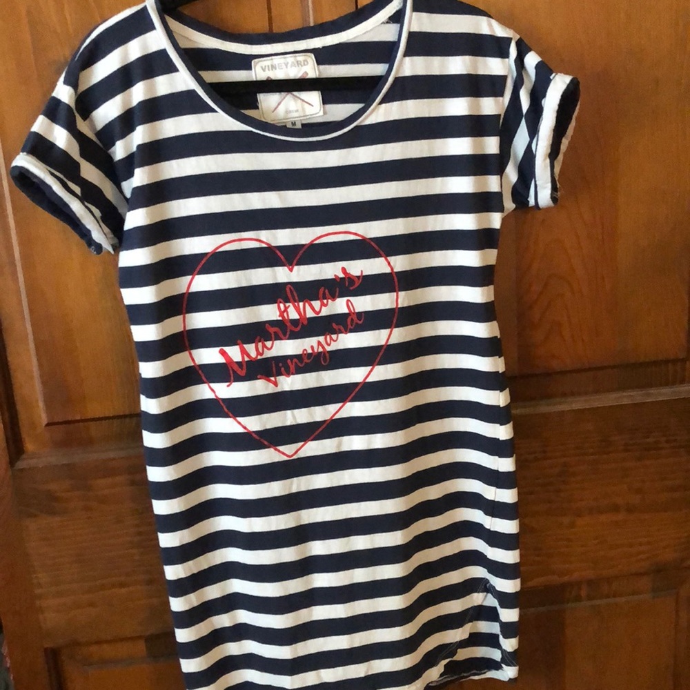 Vineyard Vines Black and White Striped Top/Swim Coverup